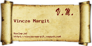 Vincze Margit névjegykártya